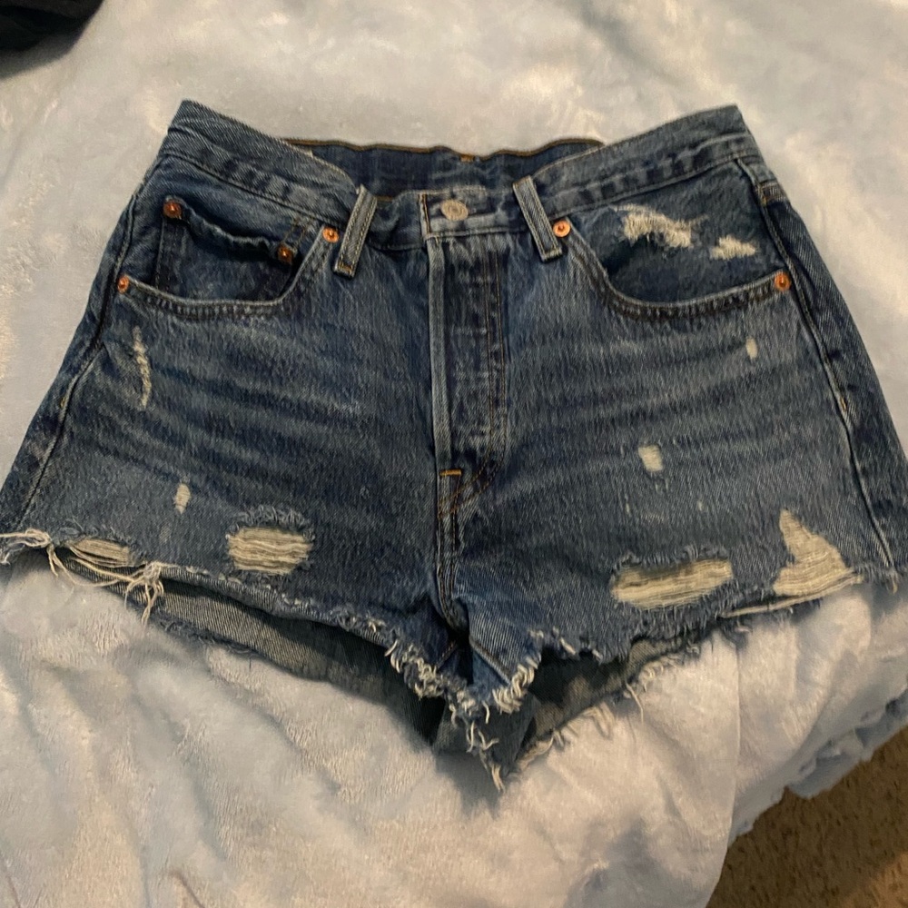 Levi’s 501 Distressed Denim Women's Shorts, size 26.